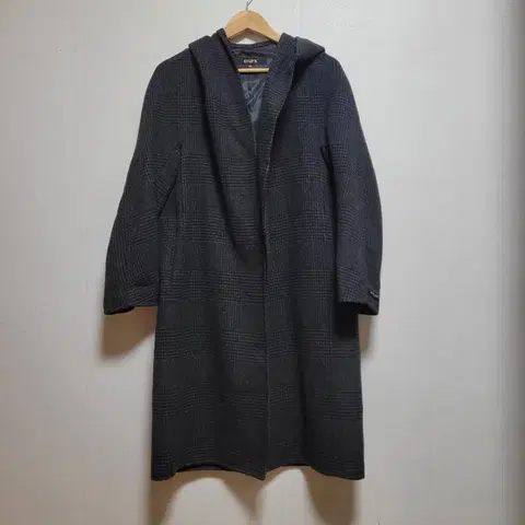 GGPX 후드 체크 HAND MADE 롱코트