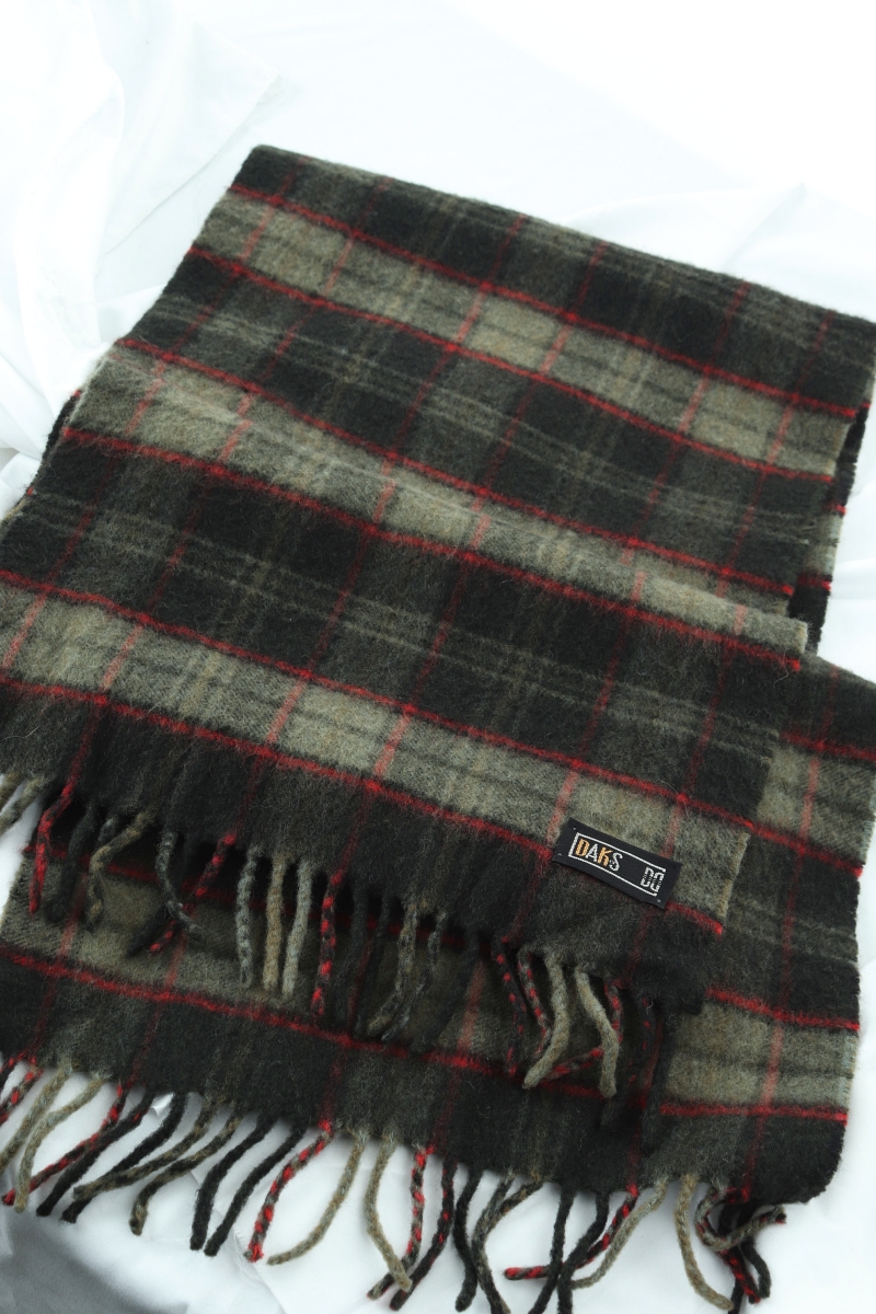 (F) 닥스 목도리 머플러 수선 보들 그린 체크-263B