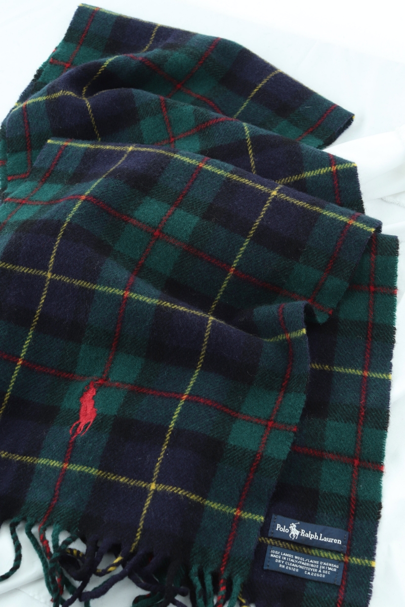 (F) 폴로 랄프로렌 목도리 머플러 대표체크 그린네이비 체크-263C