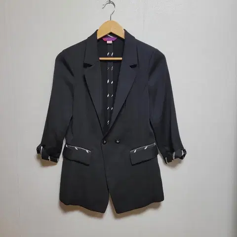 쥬비드블랙 여성용 7부 소매 블레이저