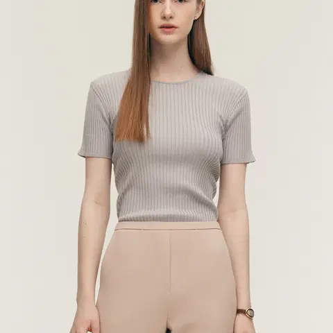 SIE 시에 슬리브 골지 니트 F