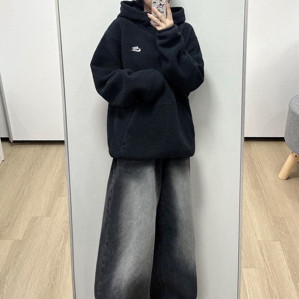 나이키 NSW 뽀글이 후리스 셰르파 풀오버 블랙 후드티