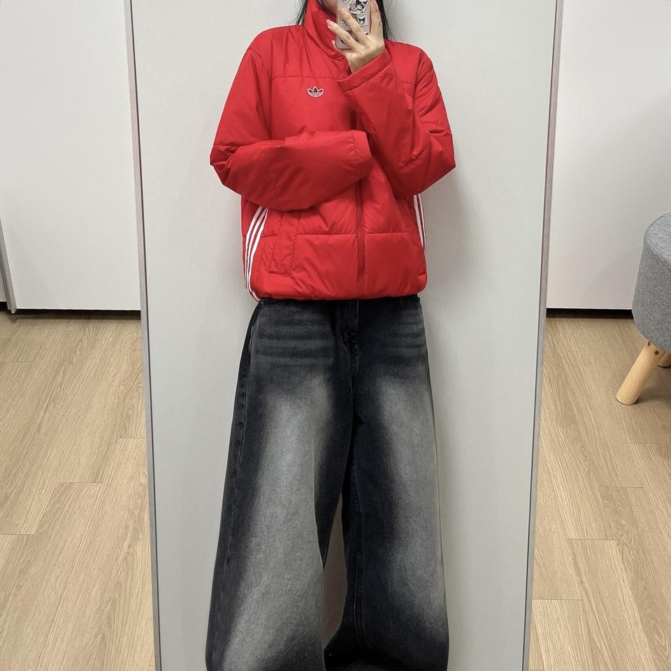 아디다스 파이어버드 레드 푸퍼 패딩 자켓