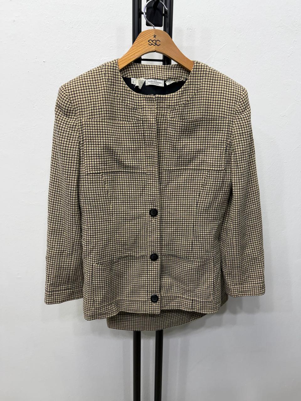정품) 발렌티노 체크 패턴 자켓 스커트 셋업 6