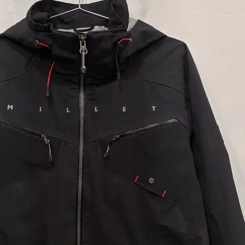 밀레 고어텍스 하이넥 후드 하이킹 바람막이 자켓