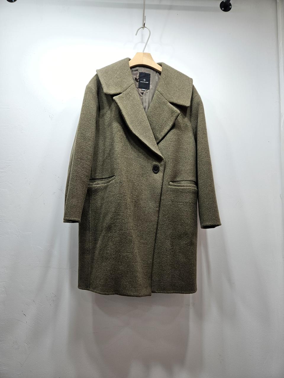 나이스클랍 박시 빅카라 울코트 카키