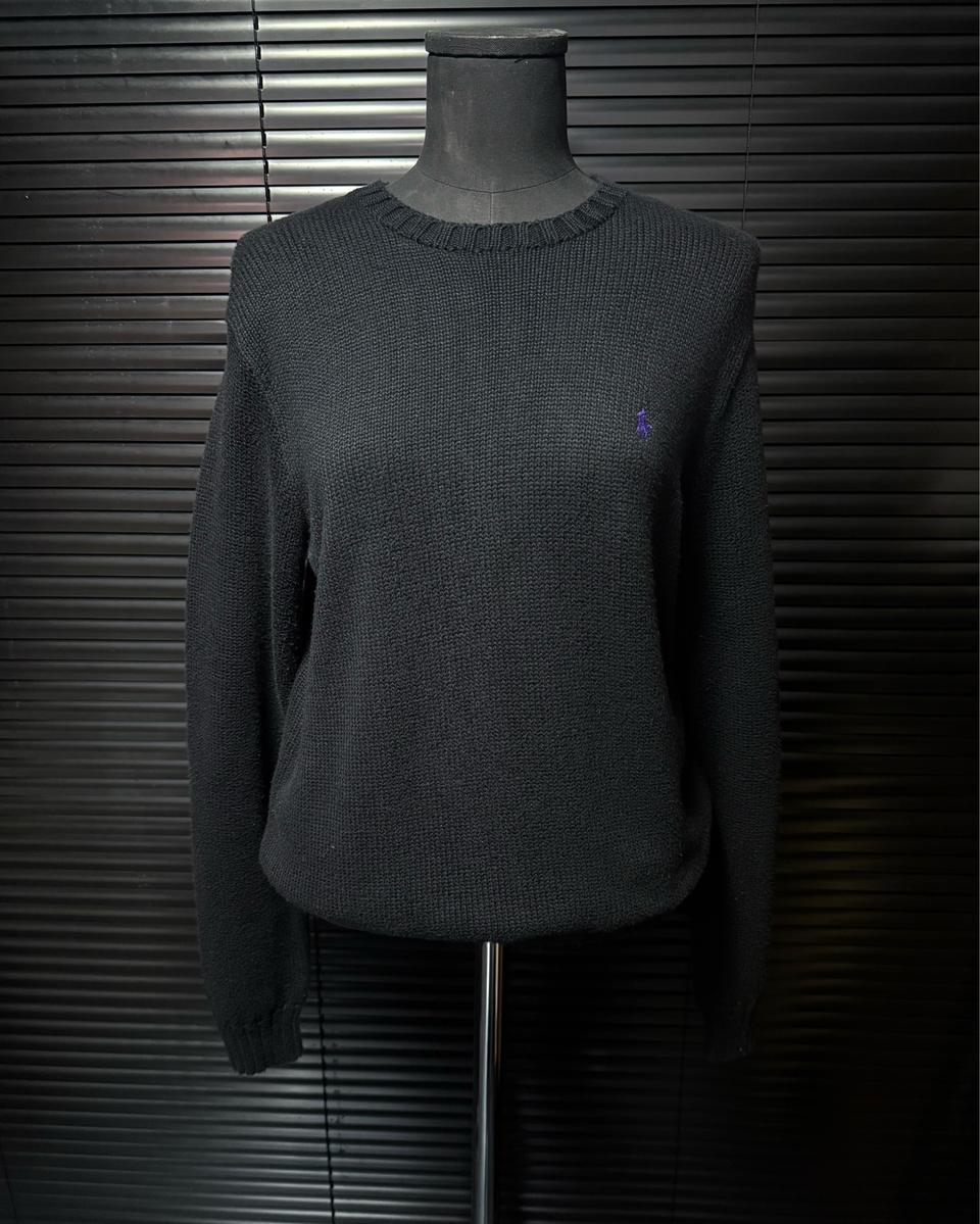 폴로 랄프로렌 블랙 니트 스웨터 면 코튼 보라색 여자 여성 S 90 검정