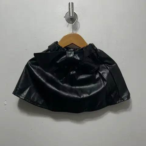 블랙 리본 레더 미니스커트 키즈 5호