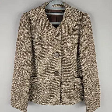 [무료배송]온앤온 66 여성 골드 펄 라운드카라 모직 자켓