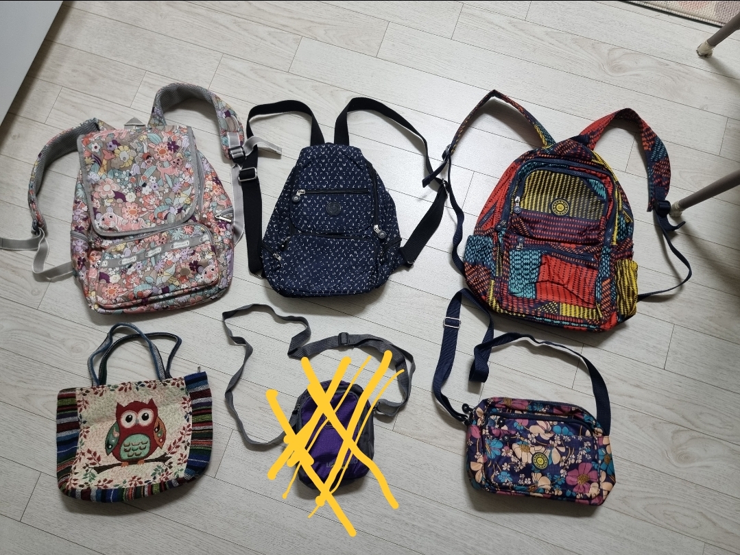 여성 가방,장미백팩,미니백,크로스백,슬링백,핸드폰백5개 일괄2만8천원 !