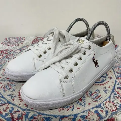 폴로 랄프로렌 가죽 스니커즈 화이트골드 단화 235 E00433