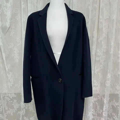 82-94-160) 한섬 시스템 핸드메이드 코트 네이비