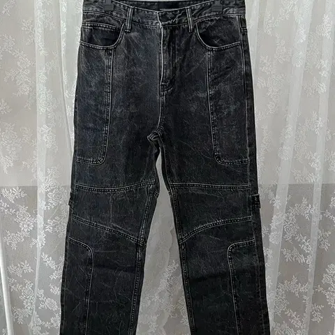 48) 메종미네드 바이커 팬츠 흑청