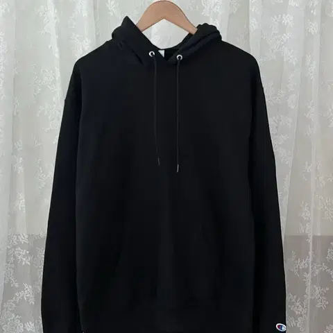 L) 챔피온 기모 후드 티셔츠 블랙