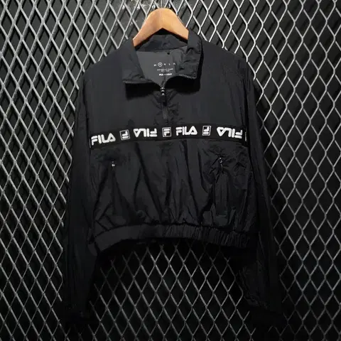 휠라 크롭 하프집업 나일론 바람막이 S