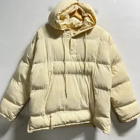 100-105 아이보리 크림 패딩 후드 아노락