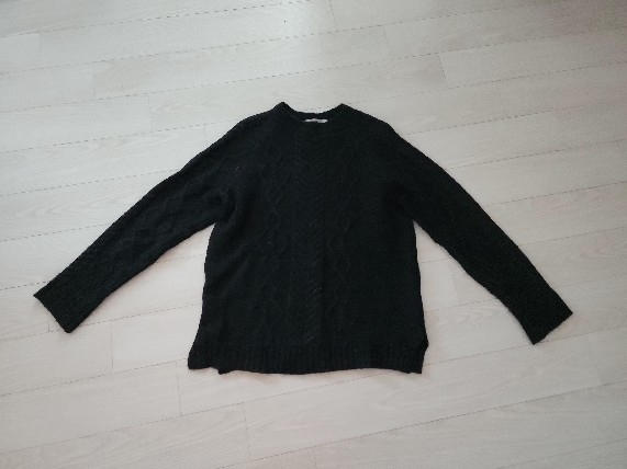 8 seconds 블랙 케이블 니트 L