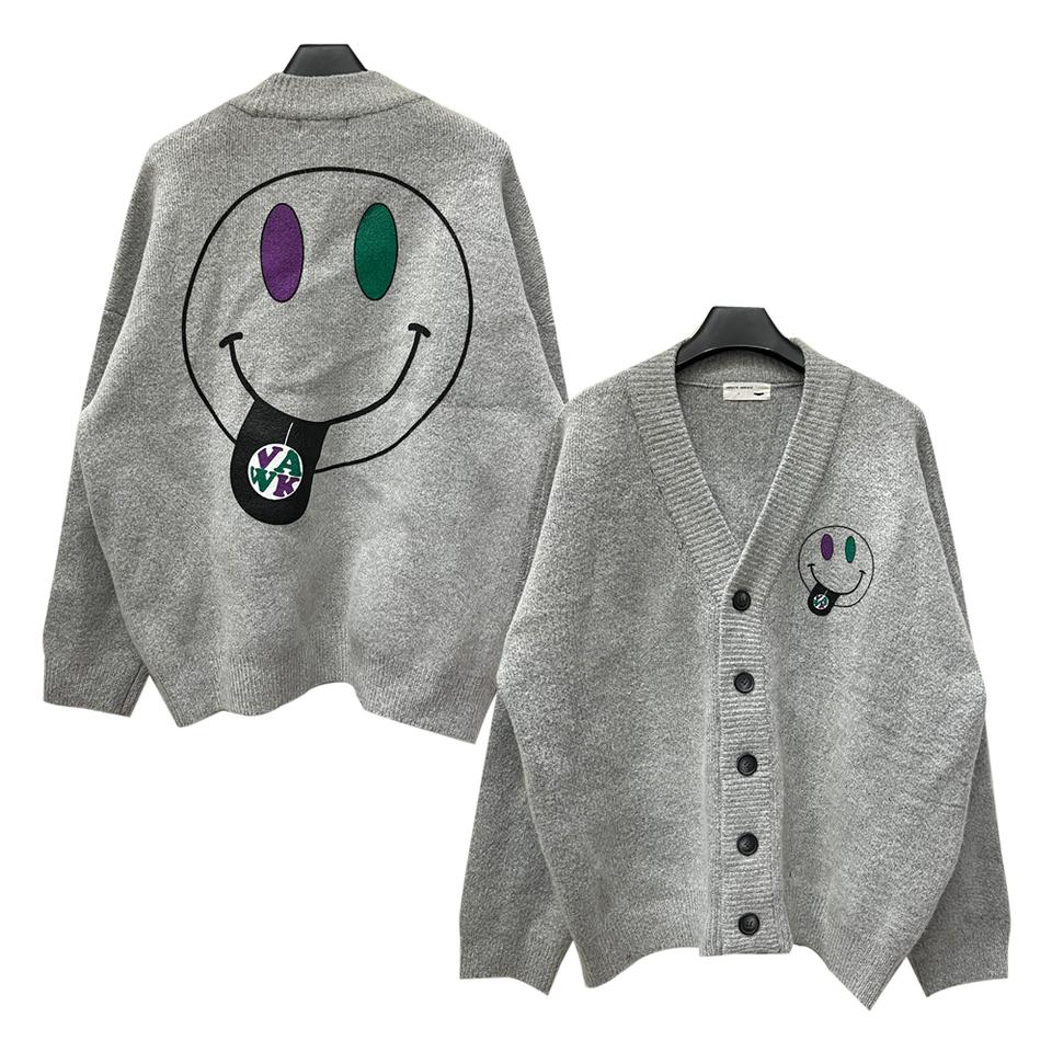 뱀파이어 위켄드 스마일 헤비 오버핏 니트 가디건 FREE