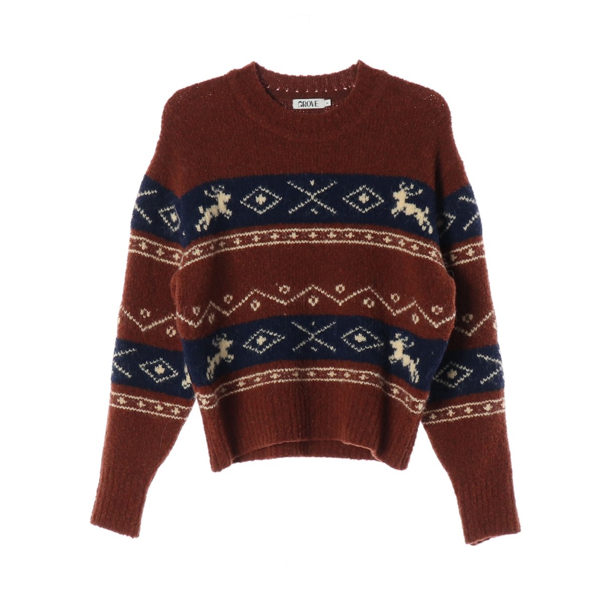 그로브 24FW 오슬로 부클 니트 노르딕 울 알파카 스웨터 브라운