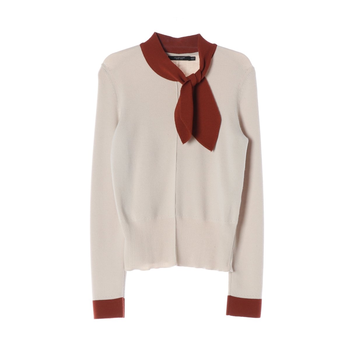 질스튜어트 울100% 배색 머플러 니트 스웨터