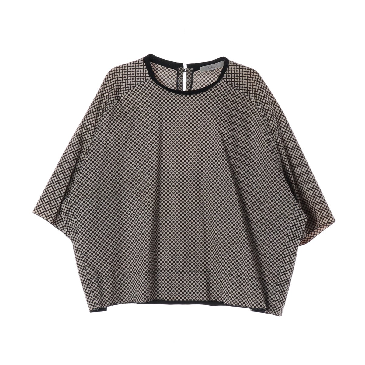 르베이지 도트 루즈핏 가로이 반팔 블라우스 M