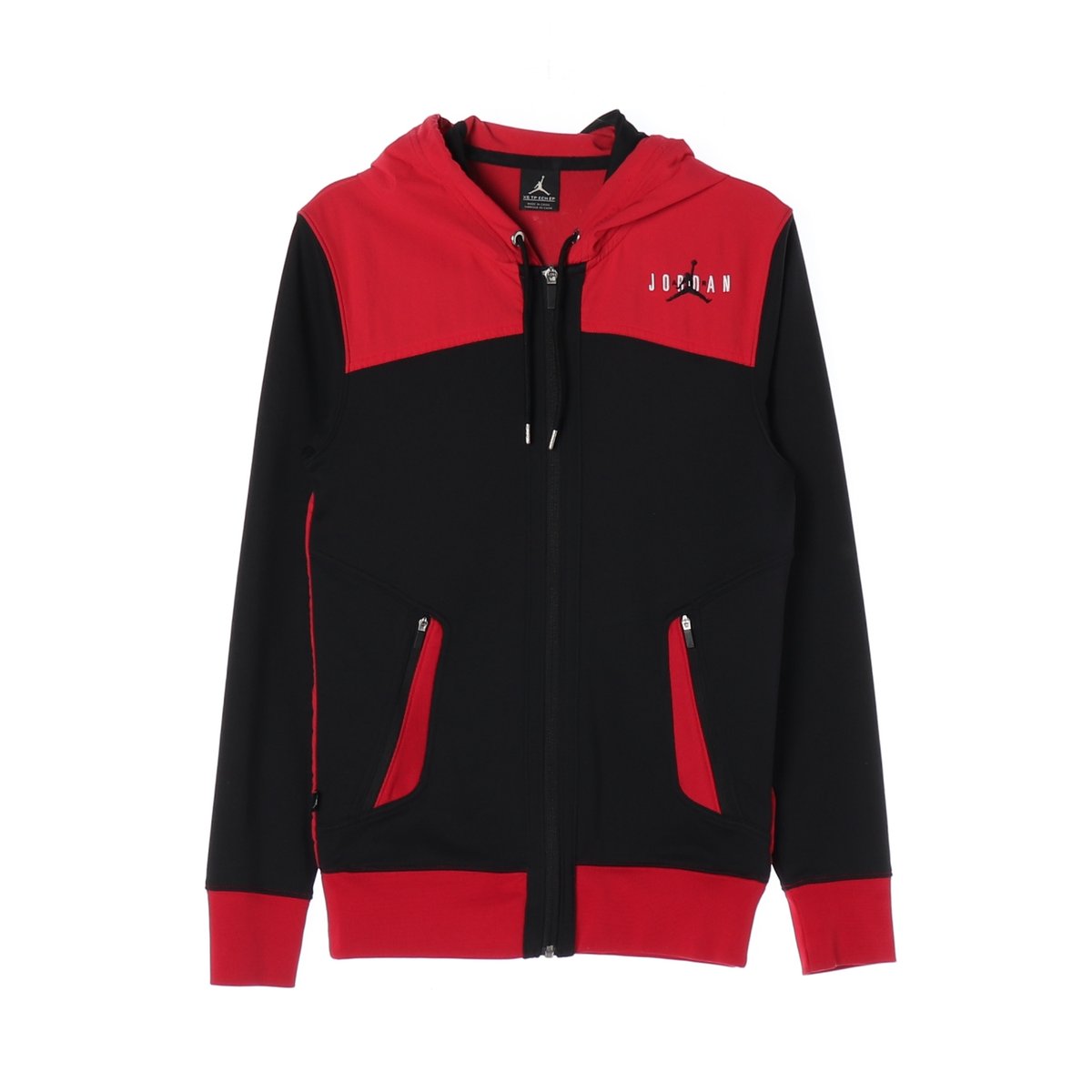 조던 배색 후드 집업 후드티 레드 블랙 XS