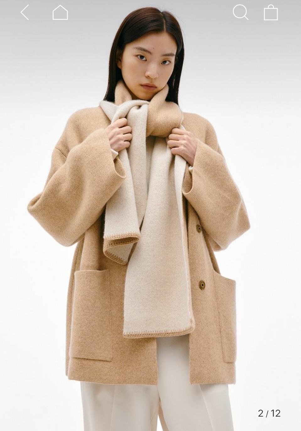 일라일 ILAIL 디태처블 머플러 하프 니트 코트/프리