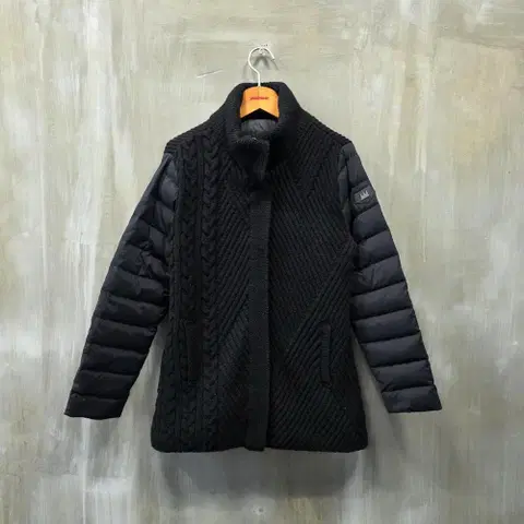 장미셸 바스키아 니트 배색 구스다운 패딩/여성(90)/JP827