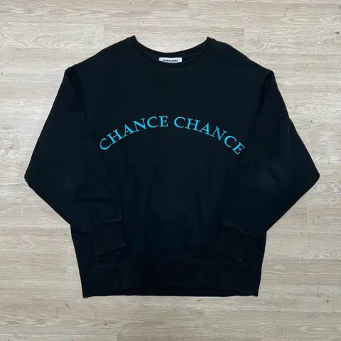 챈스챈스 남여공용 아치 로고 기모 맨투맨 크루넥 티셔츠 [블랙] M/95