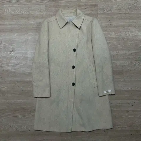 한섬 시스템 여성 핸드메이드 모직 싱글코트 [크림] 82-94-160