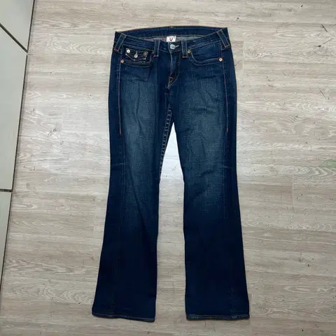 트루릴리전 여성 워싱 스티치 빌리진 부츠컷 데님 청바지 [진청] 30