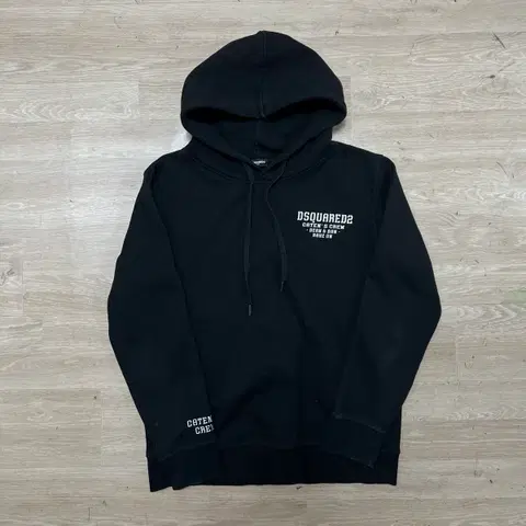 디스퀘어드2 남성 로고 프린팅 기모 후드티 [블랙] M/95