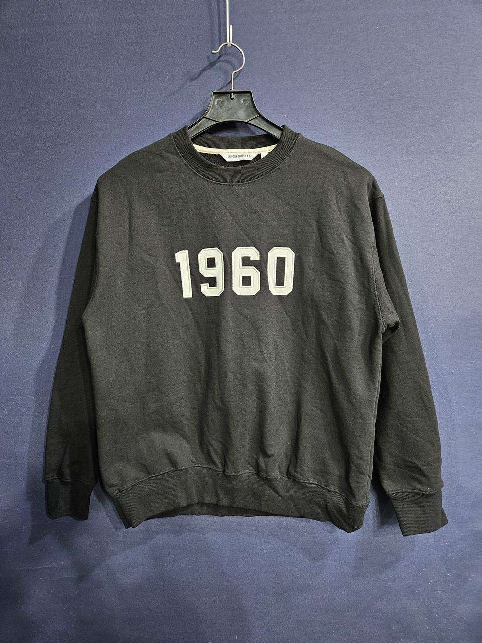 유니폼 브릿지 1960 블랙 남성 세미오버핏 100 맨투맨