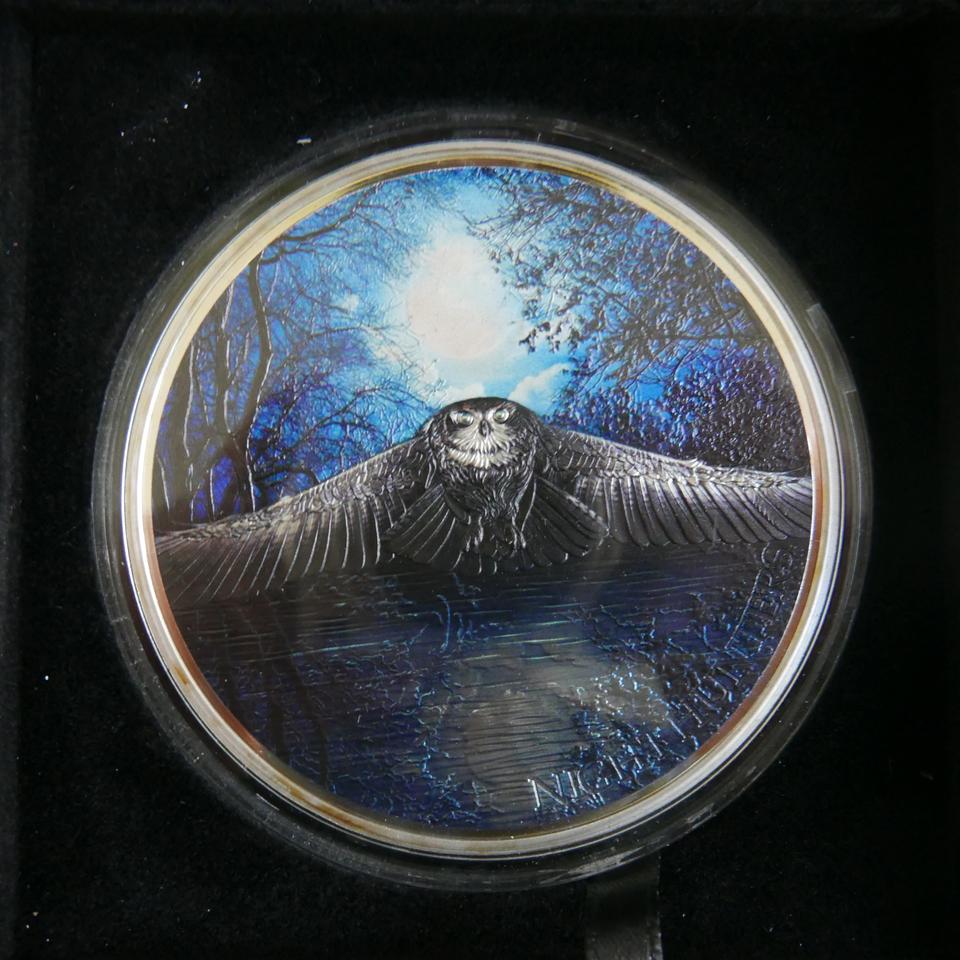 코트디부아르 2017  화려한 희귀 야간사냥꾼 3온스 실버 2,000프랑