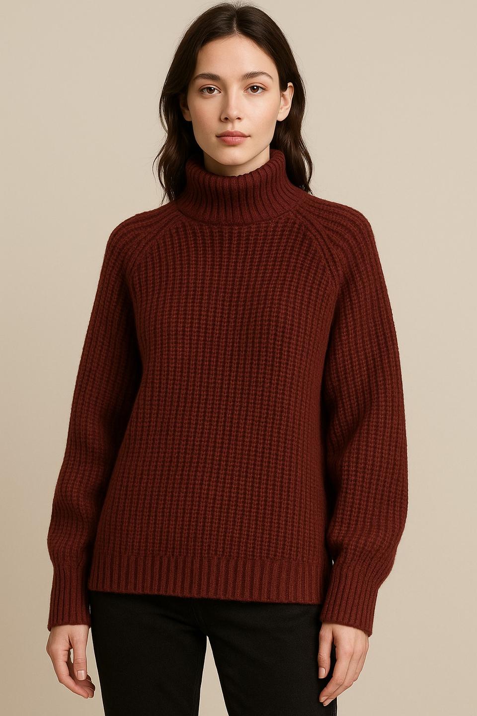 지오송지오 분위기미친 와이드소매 브릭와인 니트 95