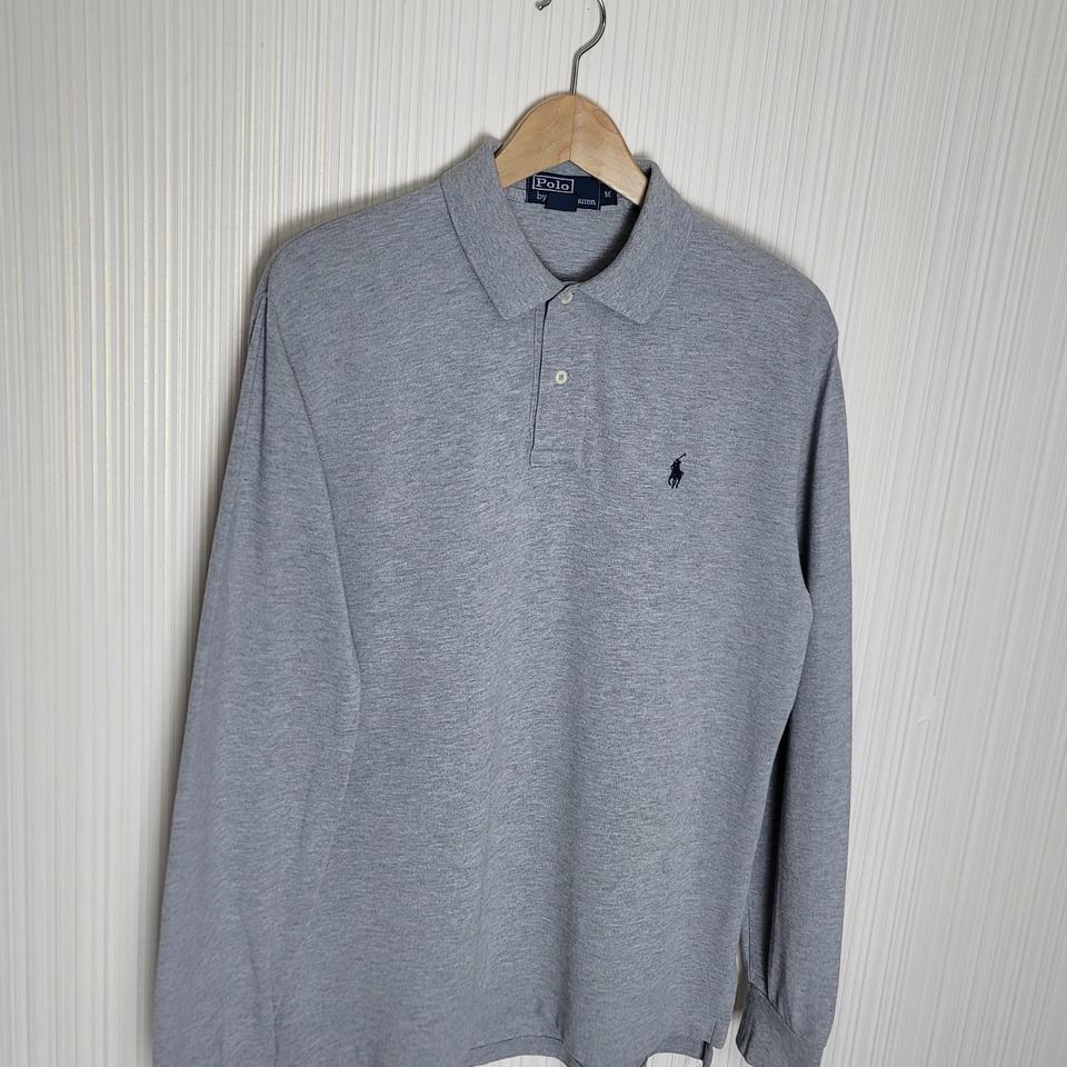 100_폴로 긴팔 카라티셔츠 그레이 랄프로렌 피케