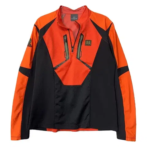 코오롱 오렌지 로고 등산 기능성 반집업 긴팔티 95