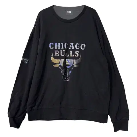 엔비에이 시카고 불스 프린팅 블랙 맨투맨 L