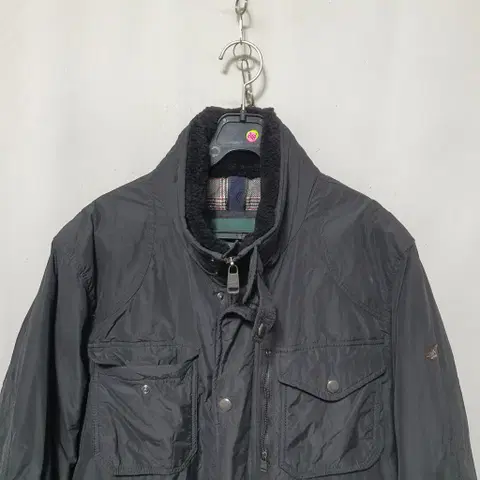 H248 헨리코튼 남성 골프 양털 카라 양가죽 배색 덕다운 점퍼 100