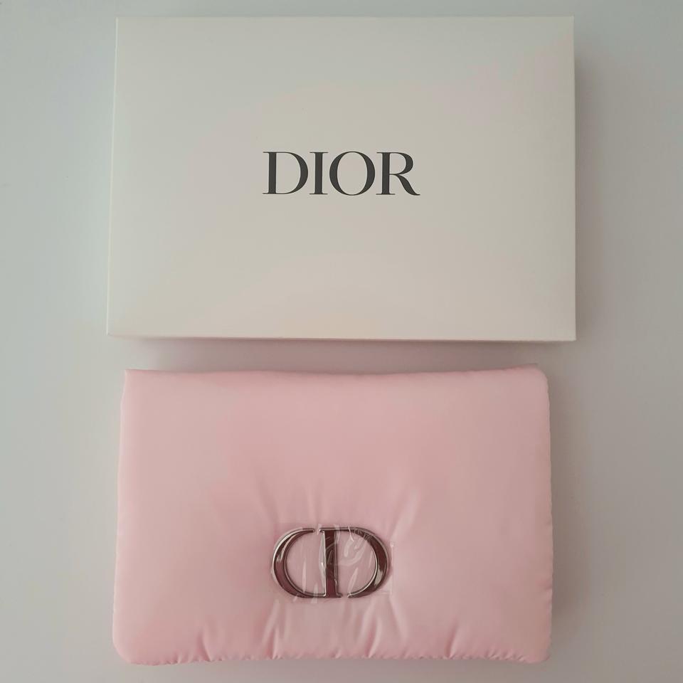 디올 연핑크 패딩 파우치 클러치 (새제품)