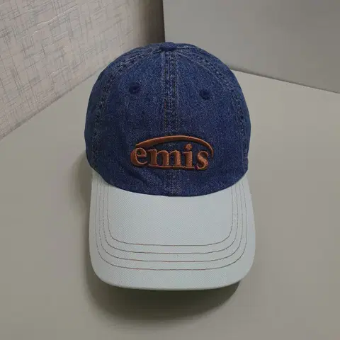 emis 이미스 신형 23FW 워시드 데님 볼캡 블루 민트 모자