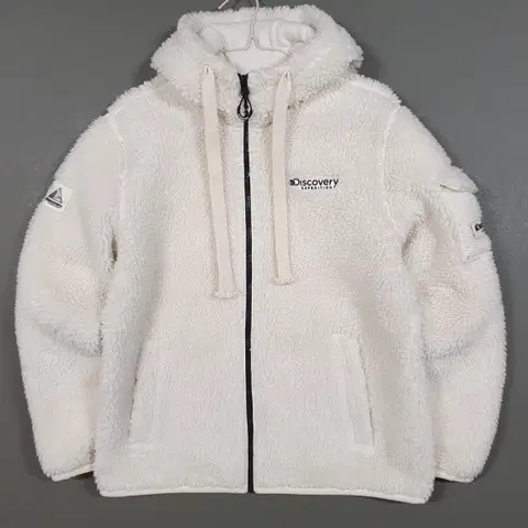 M) 디스커버리 21FW 테크플리스 양털 후드 뽀글이 플리스 자켓 크림
