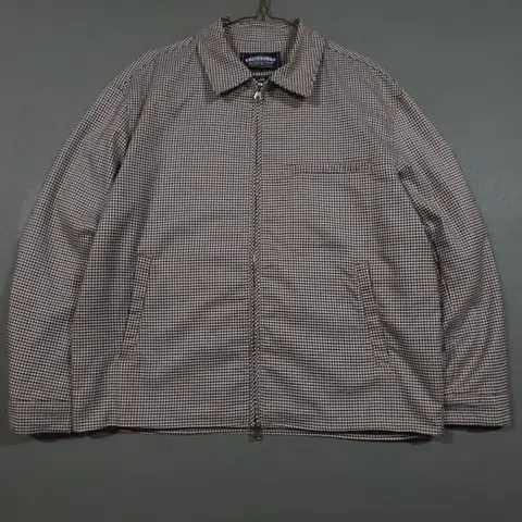 실측 XL) 프리즘웍스 신형 깅엄체크 투웨이 집업 미니멀 블루종 자켓