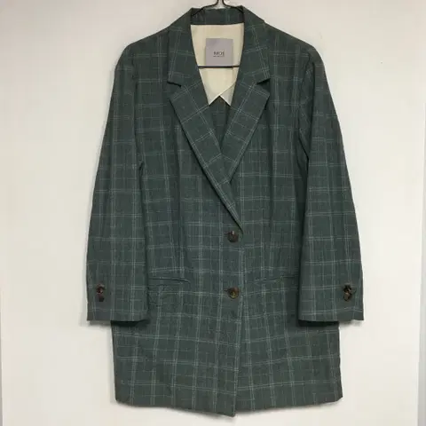 MOE 모에 더블버튼 체크 자켓 55