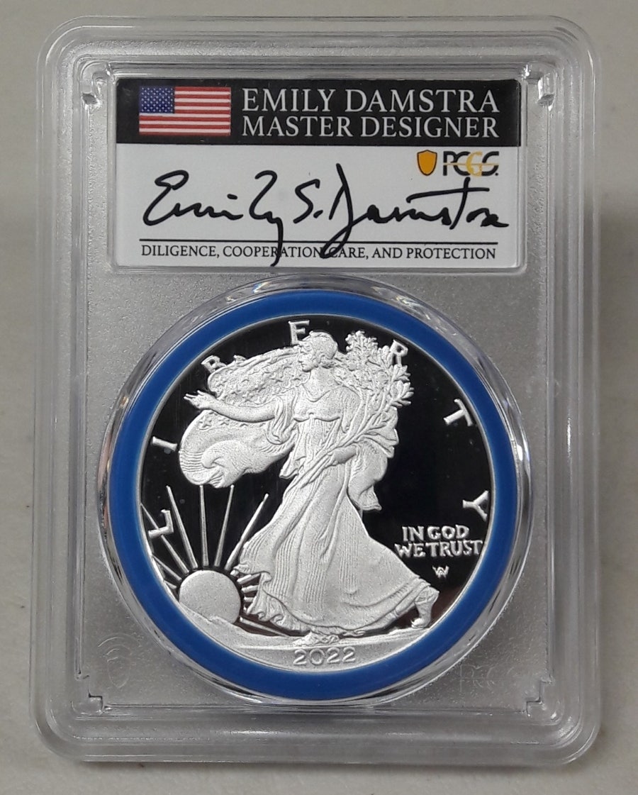 2022년 W 미국 실버이글 민트 디자인 싸인라벨 PCGS PR70 은화