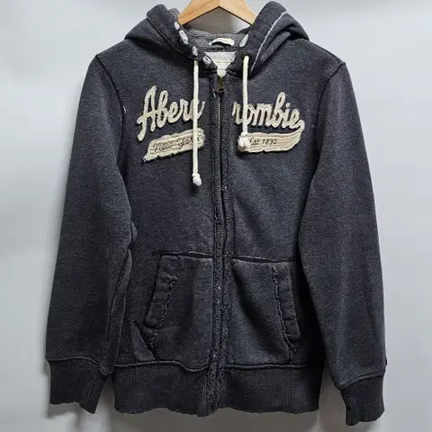 아베크롬비 후드집업 데미지 워싱 S