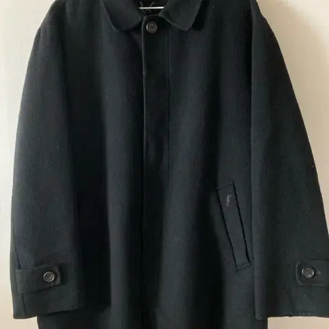 입생로랑 블랙 캐시미어 울 코트100