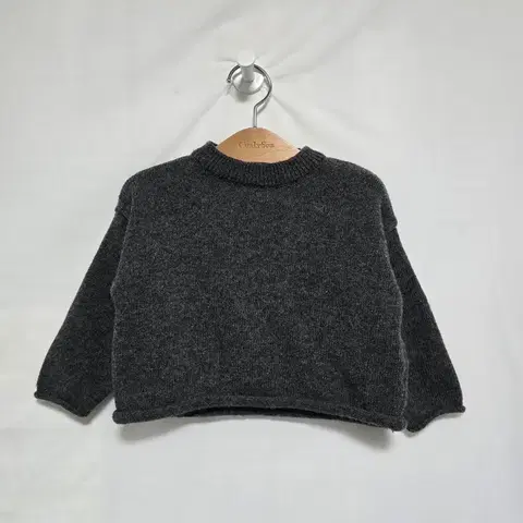 에이마켓 크롭 오버핏 니트 풀오버 차콜 아동 1-2세 1203