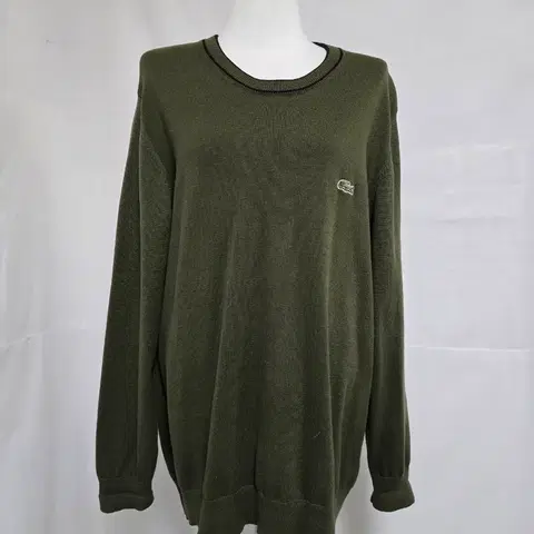 라코스테 카키 라운드 니트 스웨터 남 100. 1203