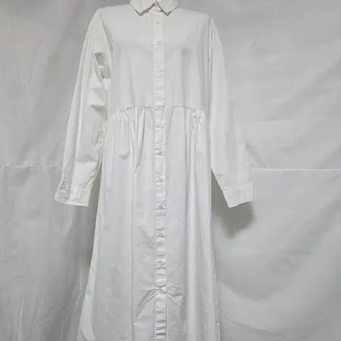 .세터데이 화이트 셔츠 롱 원피스 여95. 1202